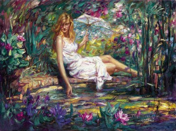 Spring Beauty girl Oil Paintings